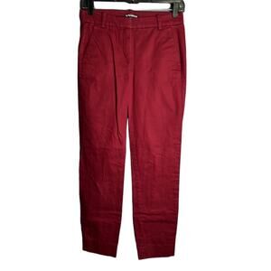 J Crew Maroon Chino Straight Leg Pants Size 2